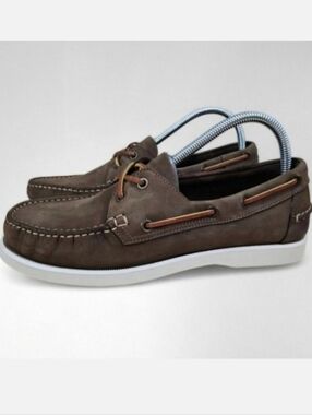 Velasca Milano Gambaree Boat Shoe Mens 7 Dark Brown Nubuck Leather Loafer